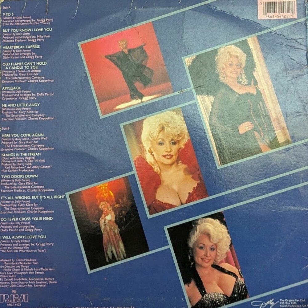 Dolly Parton Greatest Hits LP RCA AHLI-4422 1982 1st Pressing Vinyl - Picture 2 of 2